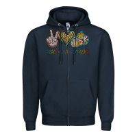 Navy Peace Love Pumkins Zipper Hoodie - Jasminsmagicworld