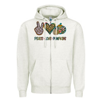 Oatmeal Heather Peace Love Pumkins Zipper Hoodie - Jasminsmagicworld