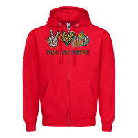 Red Peace Love Pumkins Zipper Hoodie - Jasminsmagicworld
