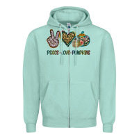 Seafoam Peace Love Pumkins Zipper Hoodie - Jasminsmagicworld