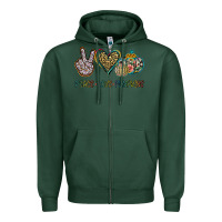 Sports Green Peace Love Pumkins Zipper Hoodie - Jasminsmagicworld