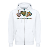 White Peace Love Pumkins Zipper Hoodie - Jasminsmagicworld