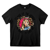 Black tease it to jesus and spray it like hell leopard western raglan baseba Heavy Core Tee - ArtChic