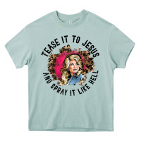Arona tease it to jesus and spray it like hell leopard western raglan baseba Heavy Core Tee - ArtChic