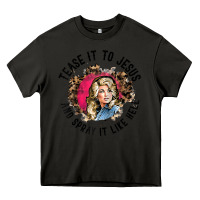 Asphalt tease it to jesus and spray it like hell leopard western raglan baseba Heavy Core Tee - ArtChic