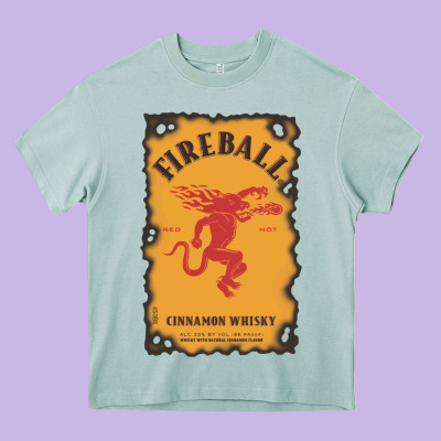 Fireball Cinnamon Whisky Heavy Core Tee Designed By Artchic