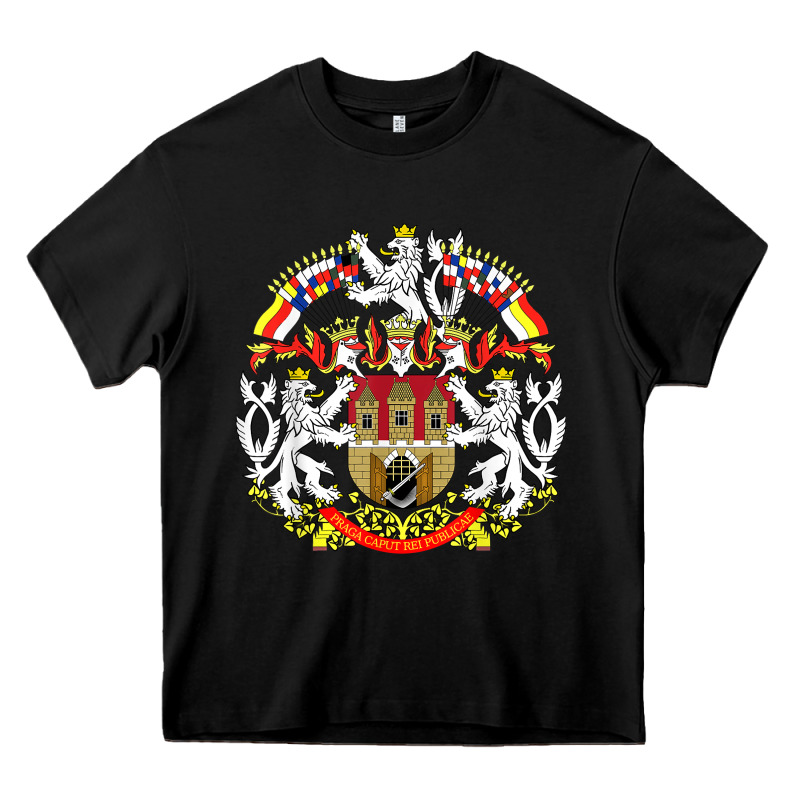 Praha Prague Czech Republic Coat Of Arms Ex Czechoslovakia T Shirt Heavy Core Tee by ArtChic | Teevron