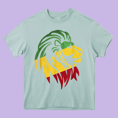Lion Of Judah Reggae, Rasta, Ethiopia Jamaican Roots Heavy Core Tee Designed By Artchic