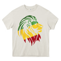 Cream Lion of Judah Reggae, Rasta, Ethiopia Jamaican Roots Heavy Core Tee - ArtChic
