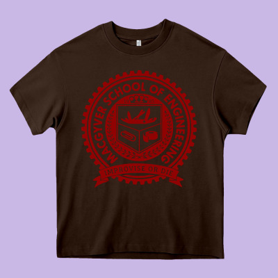 Macgyver School Of Engineering Heavy Core Tee Designed By Artchic