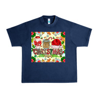 Navy Christmas Vibes Urban Heavy Tee - CowhideDigitalArt