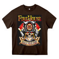 Chocolate Brown firehouse rock love Heavy Core Tee - ArtChic