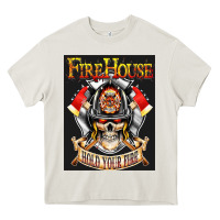 Cream firehouse rock love Heavy Core Tee - ArtChic
