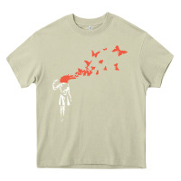 Mossy banksy headshot butterfly Heavy Core Tee - ArtChic