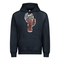 Navy Cowhide Old Cactus Urban Hoodie - RanaPortraitStore