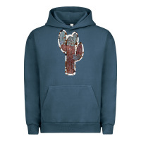 Pigment Midnight Navy Cowhide Old Cactus Urban Hoodie - RanaPortraitStore