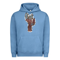 Pigment Pebble Blue Cowhide Old Cactus Urban Hoodie - RanaPortraitStore