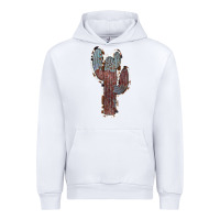 White Cowhide Old Cactus Urban Hoodie - RanaPortraitStore