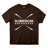 Chocolate Brown slumerican Heavy Core Tee - ArtChic