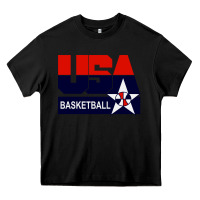 Black usa basketball Heavy Core Tee - ArtChic