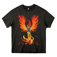 Asphalt X-Men Jean Grey Phoenix Cosmic Flames Heavy Core Tee - ArtChic