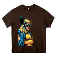 Chocolate Brown wolverine 3 Heavy Core Tee - ArtChic