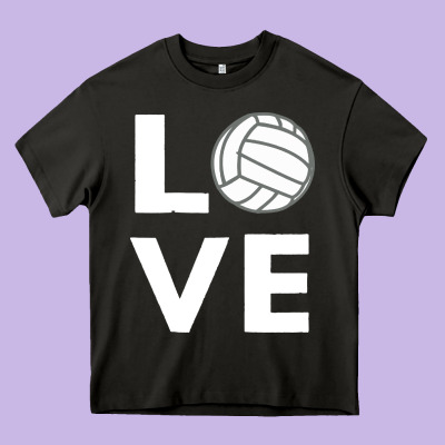 Girls Love Volleyball Heavy Core Tee Designed By Artchic