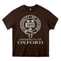 Chocolate Brown oxford university campus Heavy Core Tee - ArtChic