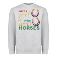 Heather Grey Just a Girl Who Loves Horses Heavyweight Sweatshirt - Bettercallsaul