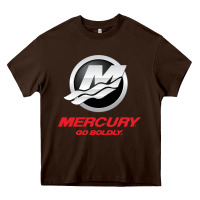 Chocolate Brown Mercury Marine Outboard Boat Heavy Core Tee - ArtChic