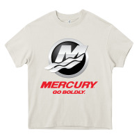 Cream Mercury Marine Outboard Boat Heavy Core Tee - ArtChic