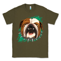 Army Green Bulldog Green glitter Classic Tee - Jasminsmagicworld