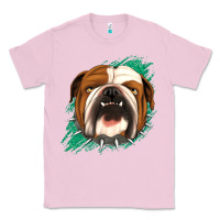 Bubblegum Pink Bulldog Green glitter Classic Tee - Jasminsmagicworld