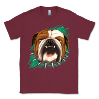 Burgundy Bulldog Green glitter Classic Tee - Jasminsmagicworld