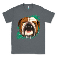 Charcoal Heather Bulldog Green glitter Classic Tee - Jasminsmagicworld