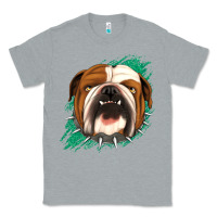 Heather Grey Bulldog Green glitter Classic Tee - Jasminsmagicworld