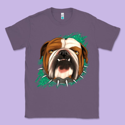 Bulldog Green Glitter Classic Tee Designed By Jasminsmagicworld