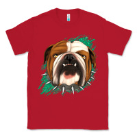 Red Bulldog Green glitter Classic Tee - Jasminsmagicworld