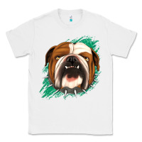 White Bulldog Green glitter Classic Tee - Jasminsmagicworld