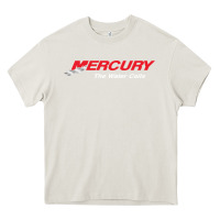 Cream Mercury Marine Outboard Boat Heavy Core Tee - ArtChic