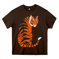 Chocolate Brown tiger Heavy Core Tee - ArtChic
