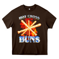 Chocolate Brown hot cross buns t shirt Heavy Core Tee - ArtChic