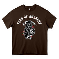 Chocolate Brown horror skull sons of anarchy Heavy Core Tee - ArtChic