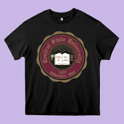 College Of  Central State Wilberfroce 1887 Heavy Core Tee Designed By Artchic