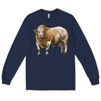 Navy simmental bull Long Sleeve Tee - LillyAllenDesigns