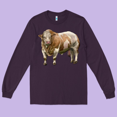 Simmental Bull Long Sleeve Tee Designed By Lillyallendesigns