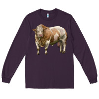 Plum simmental bull Long Sleeve Tee - LillyAllenDesigns