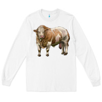 White simmental bull Long Sleeve Tee - LillyAllenDesigns