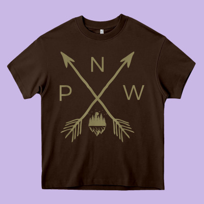 Pacific Northwest Mountain  Cool Pnw Pacific Northwest T Shirt Heavy Core Tee Designed By Artchic