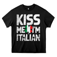 Black Kiss Me I'm Italian Heavy Core Tee - ArtChic